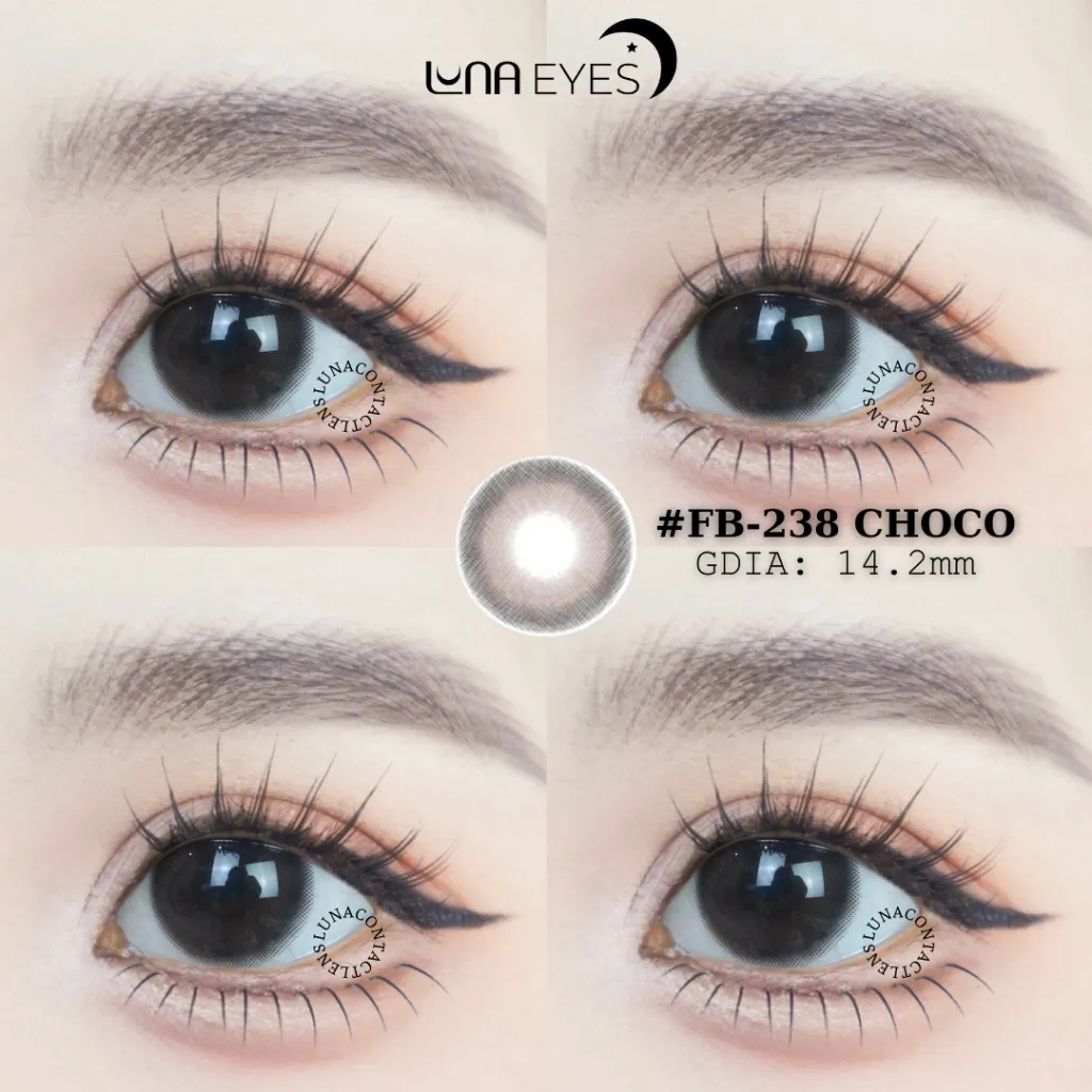 Ảnh Kính áp tròng LUNA EYES mã FB-238 màu choco lens size vừa 3