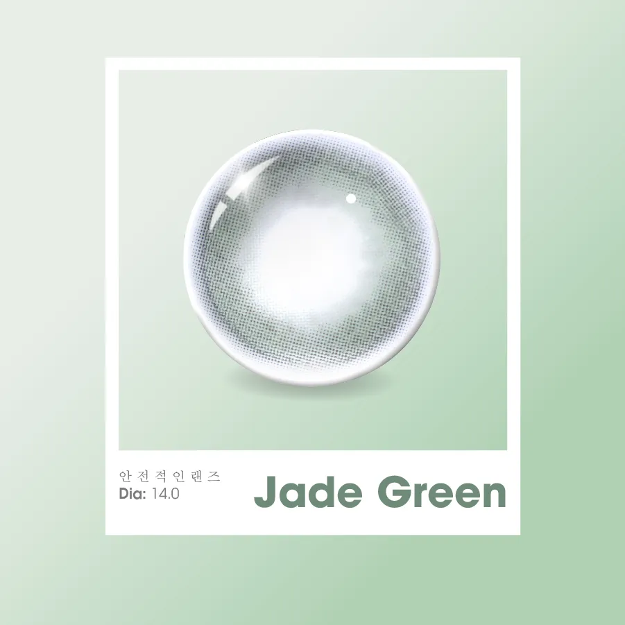 Ảnh Kính áp tròng VIVIMOON LENS 1 ngày màu xanh lá ánh xám bạc Jade Green (Giá 01 chiếc) 4