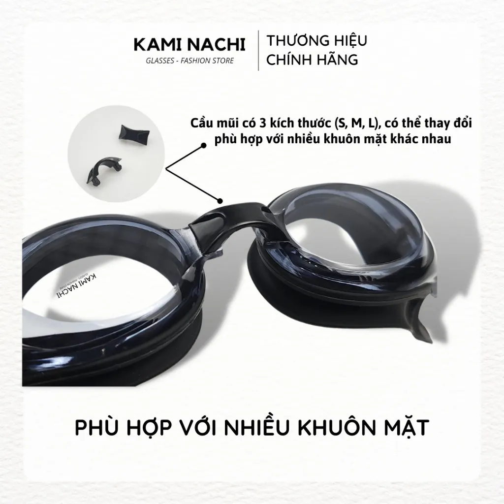 Ảnh Kính bơi cận cho người lớn nam nữ có độ từ 1.5 độ đến 9.0 độ chính hãng KAMI NACHI 4
