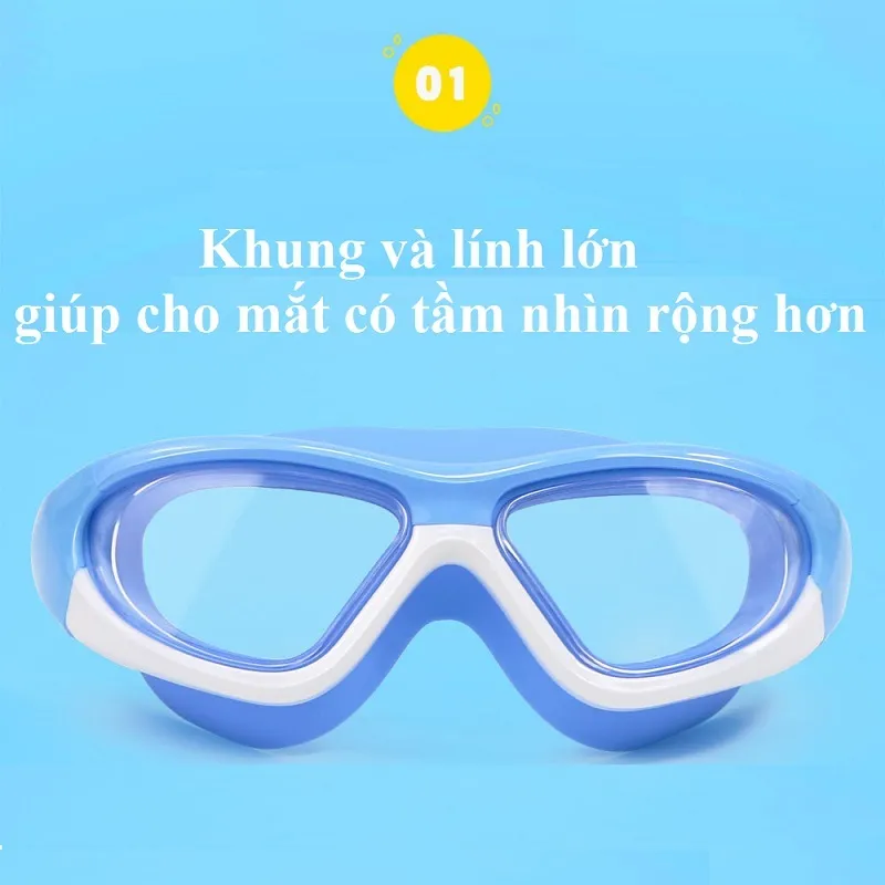 Ảnh Kính bơi cho bé trai gái SKIDS mũ bơi trẻ em cao cấp chống nước sương mù kèm nút bịt tai 2
