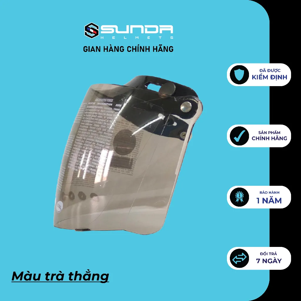 Ảnh Kính Chắn Gió Mũ Bảo Hiểm SUNDA CA-105 gắn được cho tất cả các mũ ½ và ¾ trên thị trường 4