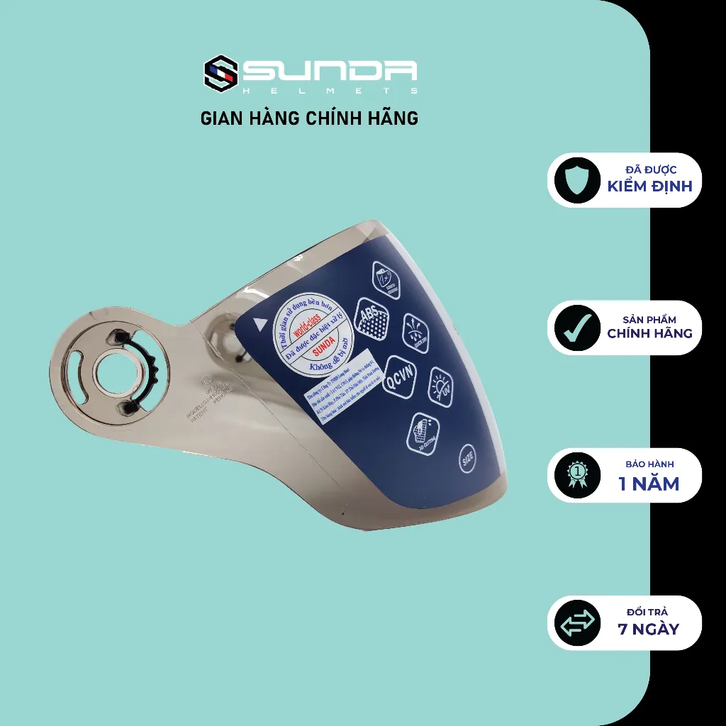 Ảnh Kính chính hãng thay thế cho nón bảo hiểm SUNDA 228 1