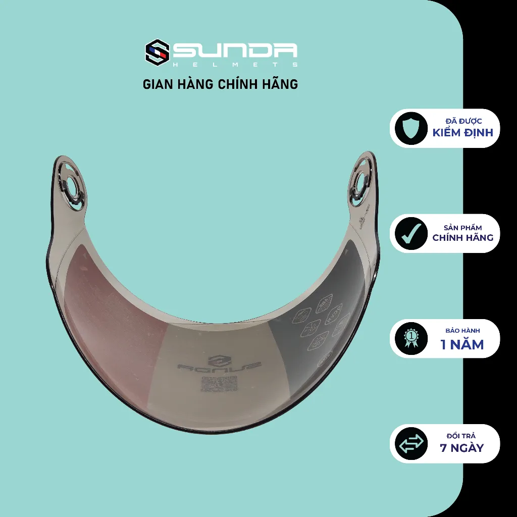 Ảnh Kính chính hãng thay thế cho nón bảo hiểm SUNDA 228 2