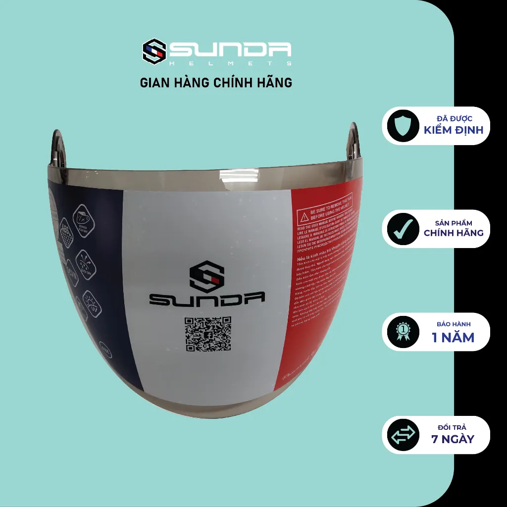 Ảnh Kính chính hãng thay thế cho nón bảo hiểm SUNDA 228 3