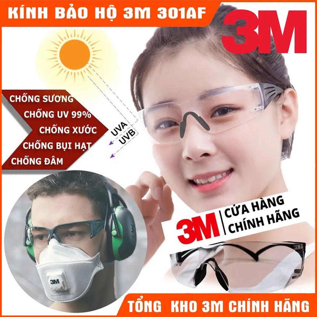 Ảnh Kính Chống Bụi 3M™ SF301AF, Chống Đọng Sương, Tròng Trong 3