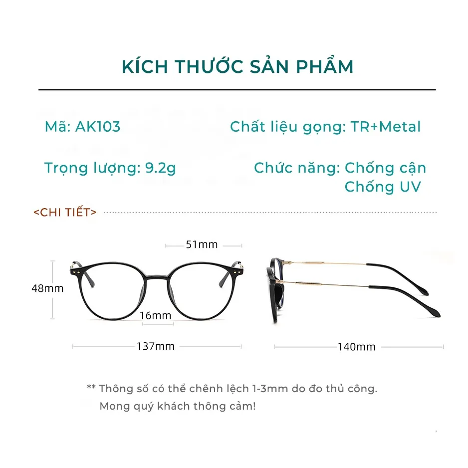 Ảnh Kính Chống Bụi, Chống Ánh Sáng Xanh AORON Mắt Mèo Cá Tính Thời Trang Gọng Kim Loại Đàn Hồi Phù Hợp Mọi Khuôn Mặt AK103 3