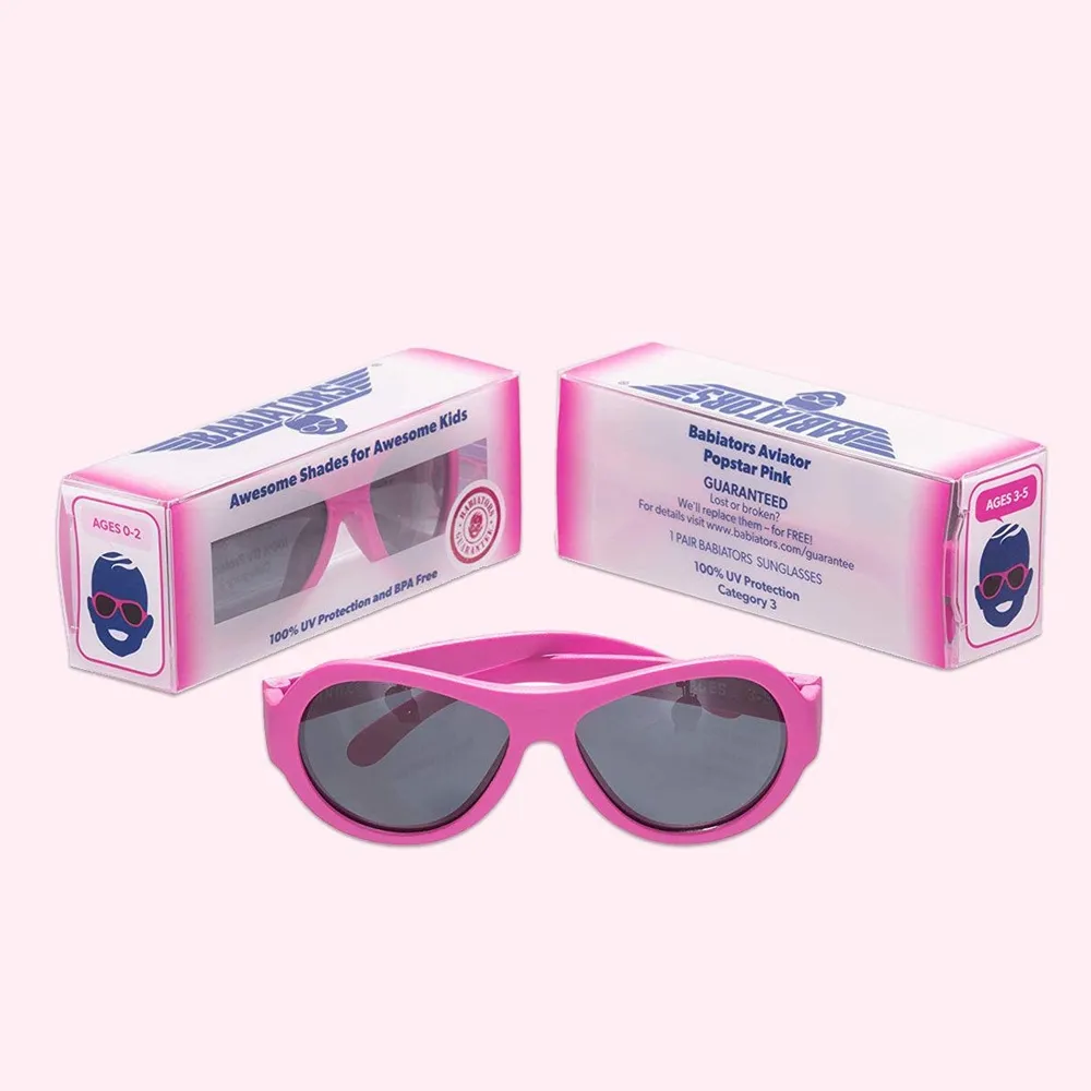Ảnh Kính chống tia cực tím cho bé Babiators – Aviators, Hồng, 3-5 tuổi 1