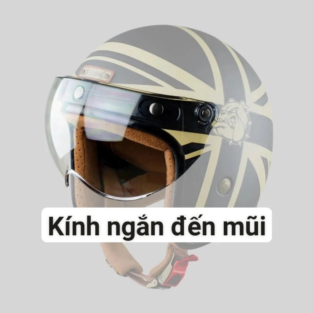 Ảnh Kính cúc bấm gắn nón/ mũ bảo hiểm 1/2 và 3/4 có nút ở đỉnh 4