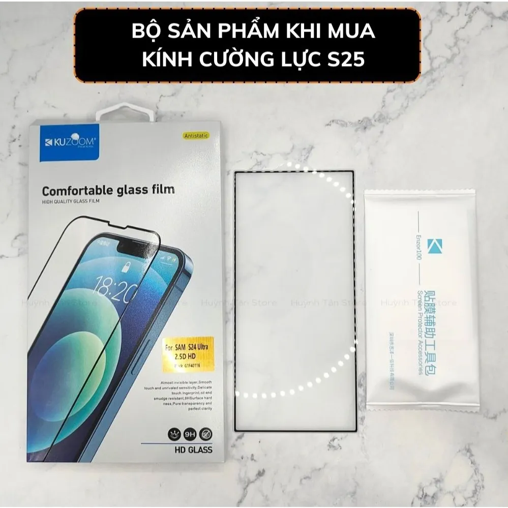 Ảnh Kính Cường Lực 3D Trong Suốt Chính Hãng KUZOOM Dùng Cho SamSung S24 Ultra-S25-S25 Plus-S25 Ultra 2