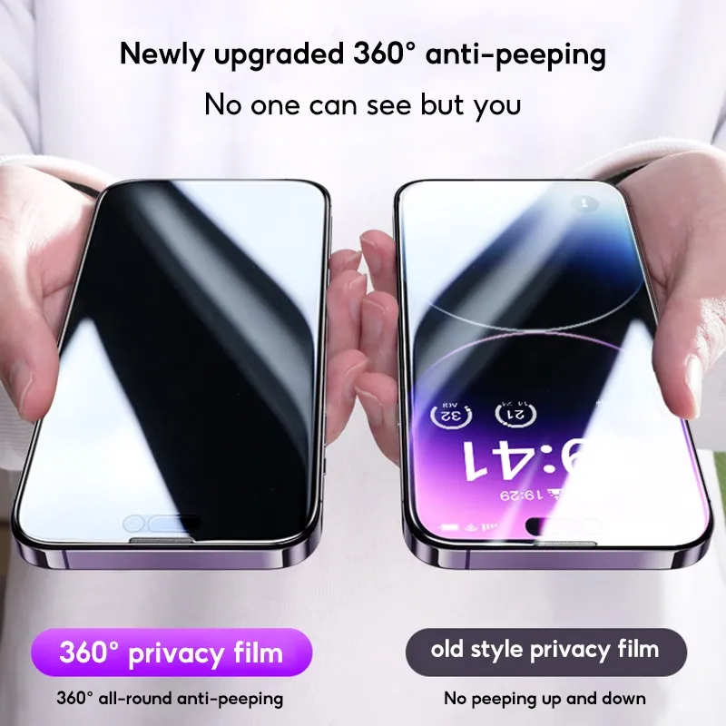 Ảnh Kính Cường Lực hd Bảo Vệ Toàn Màn Hình 360 Độ Cho iphone 15 14 plus 13 12 11 pro max xr 2