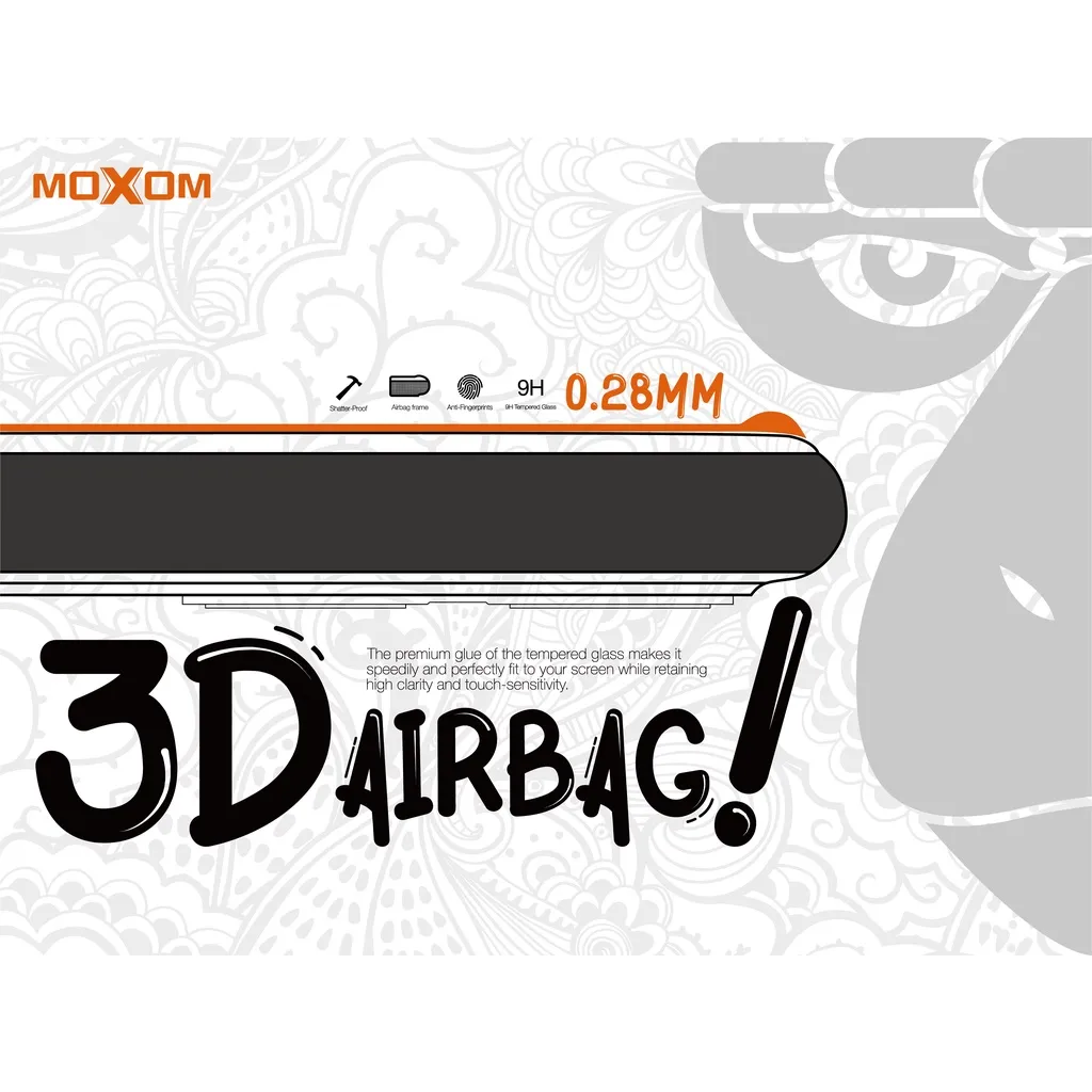 Ảnh Kính cường lực iPhone 3D bảo vệ full màn MOXOM Airbag Frame cho các dòng iPhone X/11/12/13 4