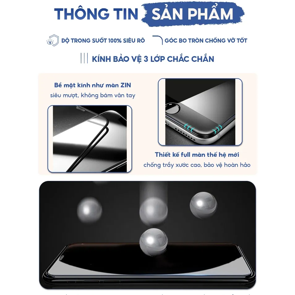 Ảnh Kính Cường Lực iphone chống nhìn trôm tự dán KTM full màn, ip 7plus/xsmax, 11Promax, 12 13 14 15 Pro max 2