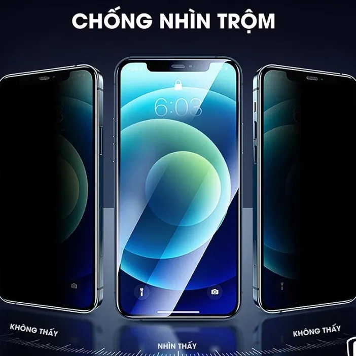 Ảnh Kính Cường Lực iphone chống nhìn trôm tự dán KTM full màn, ip 7plus/xsmax, 11Promax, 12 13 14 15 Pro max 3