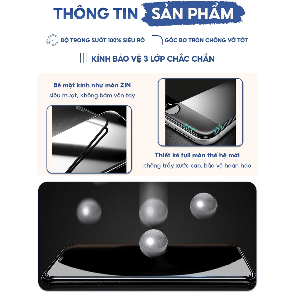 Ảnh Kính Cường Lực iphone full màn tự dán KTM Kính trong, ip 7plus/xsmax, 11Promax, 12 13 14 Pro max 2