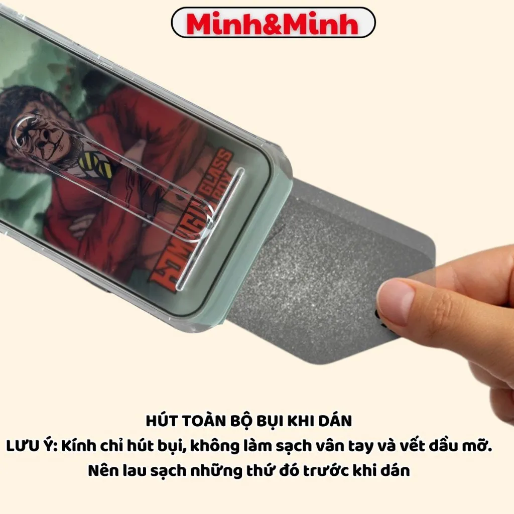 Ảnh Kính cường lực iphone khung dán tự lấy bụi KTMSTORE, viền mỏng không che vào màn máy, ip xsmax 11 12 14 15Pro 16promax 2