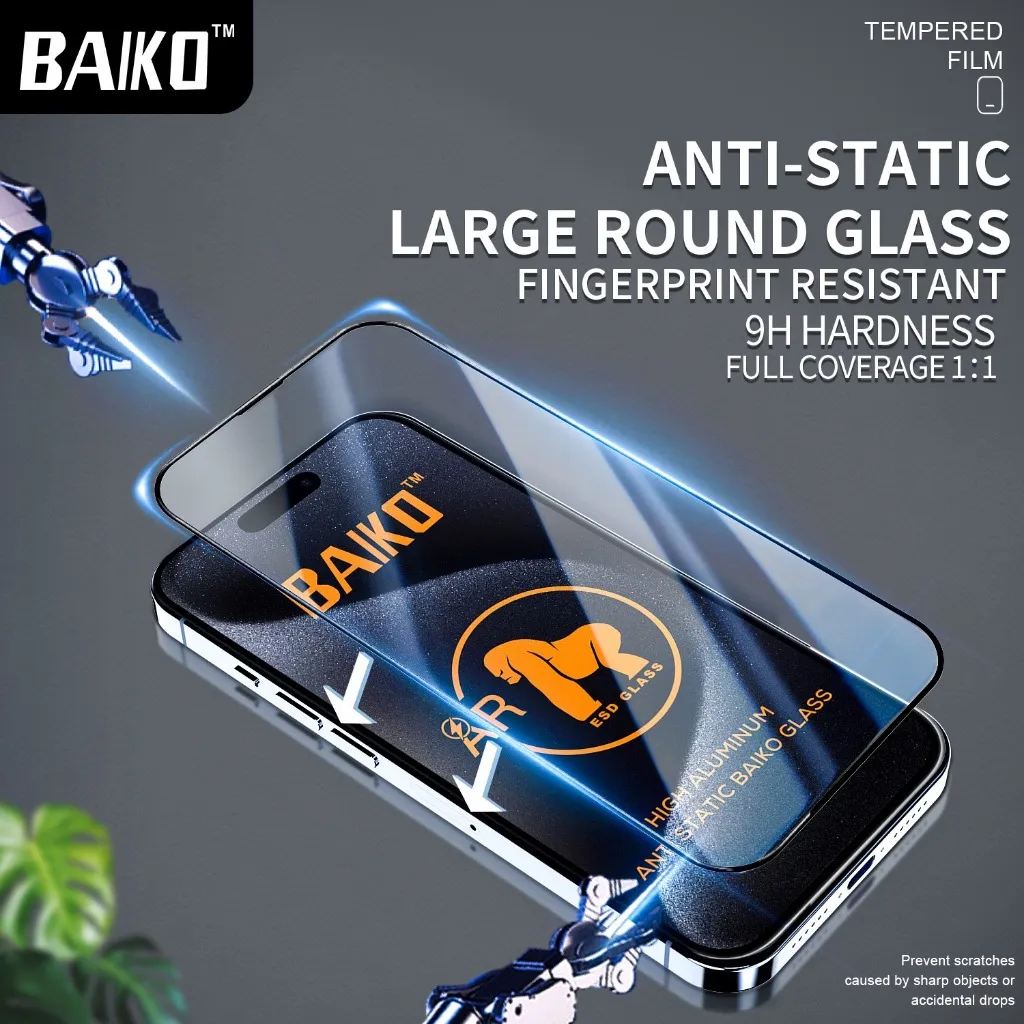 Ảnh Kính cường lực iphone KINGKONG BAIKO chắn bụi loa 9H siêu mượt 16 15 14 13 12 11 Promax 7 8 Plus Xr Xs x 3