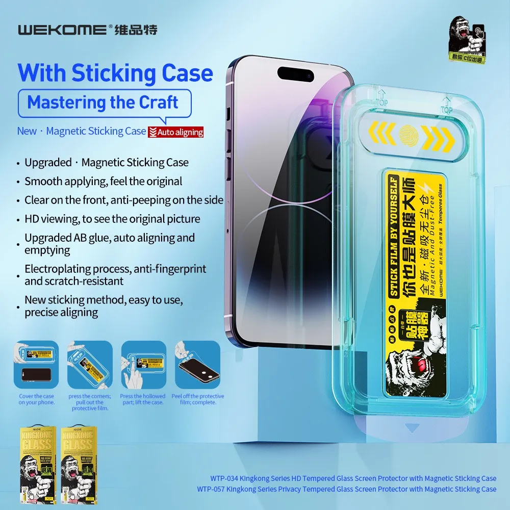 Ảnh Kính cường lực KINGKONG bảo vệ màng loa WEKOME 034-057 iphone 11 12 13 14 15 16 pro promax x xr xs max 3