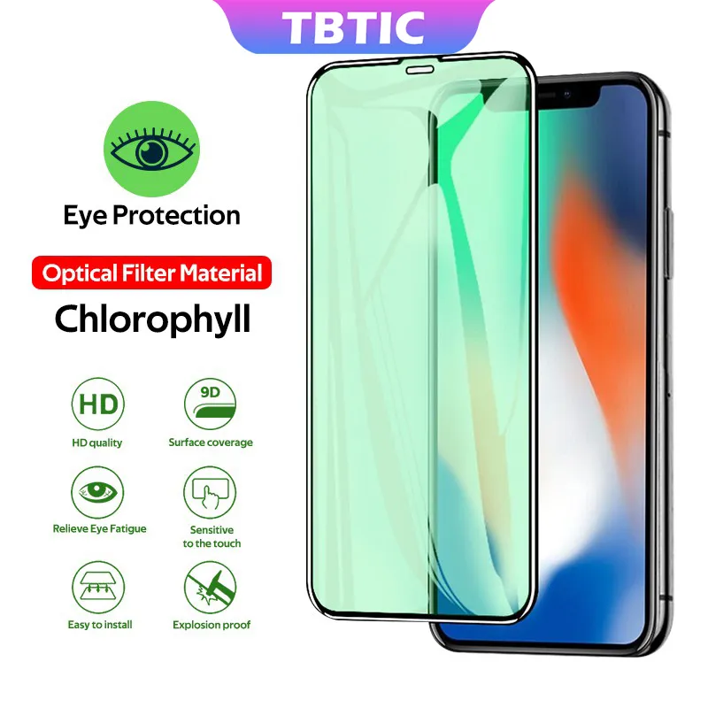 Ảnh Kính cường lực TBTIC Bảo vệ màn hình cho iPhone 16 15 14 13 12 11 Plus Pro Max Mini SE 2020 X Xs Xr 8 7 6 6s Chống ánh sáng xanh Ánh sáng xanh Bảo hiểm toàn diện 1