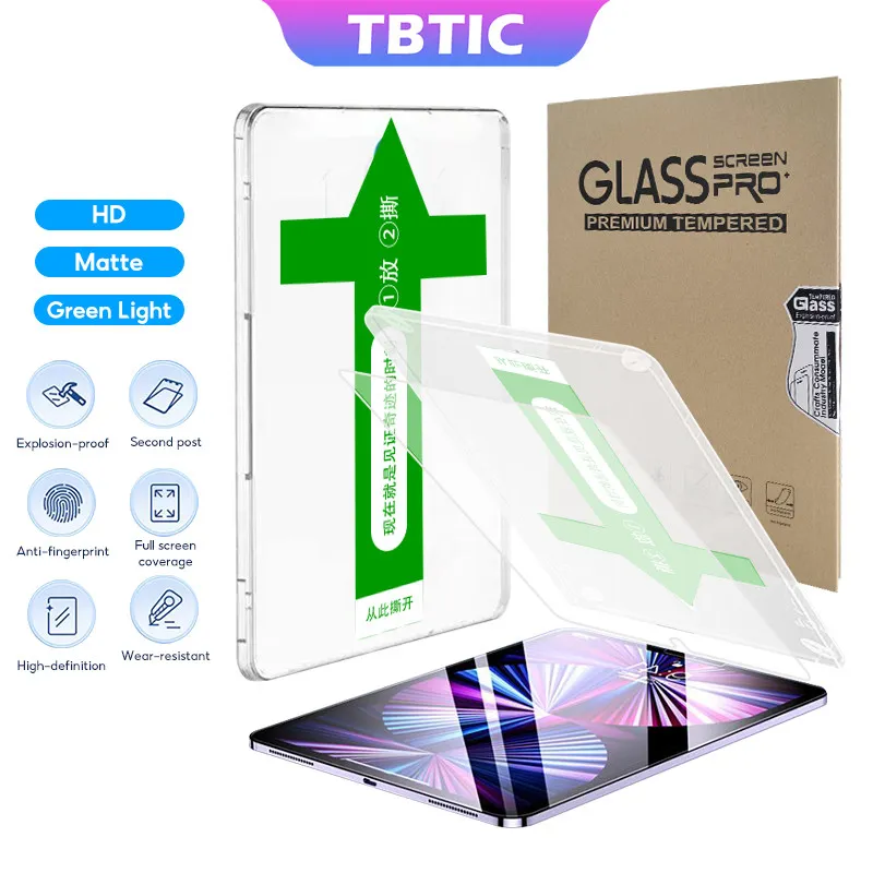 Ảnh Kính Cường Lực TBTIC Cho iPad Air 7 M3 2025 6 10.9 5th 4th Pro 11 2024 Mini 3th 11th A16 10th 9th 8th 7th 6th Gen 5 4 10.5 10.2 9.7 Bảo Vệ Màn Hình Ánh Sáng Xanh Mờ Dễ Dàng Lắp Đặt 1