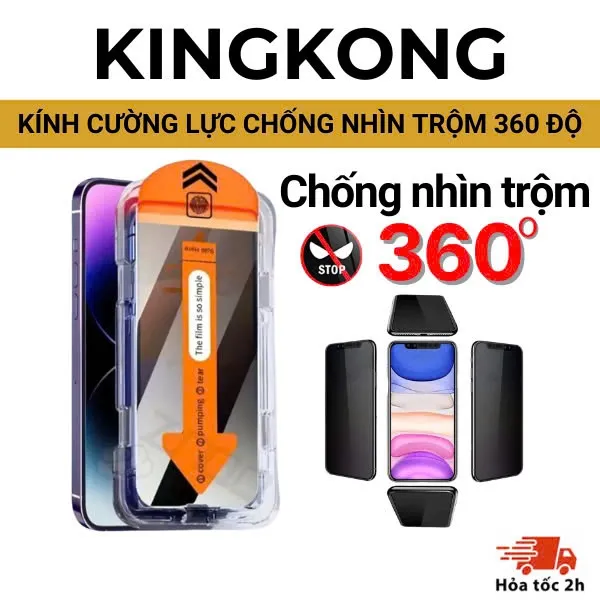Đánh Giá Kính Cường Lực Chống Nhìn Trộm 360 độ KINGKONG K360 iPhone Kèm Khung Tự Dán