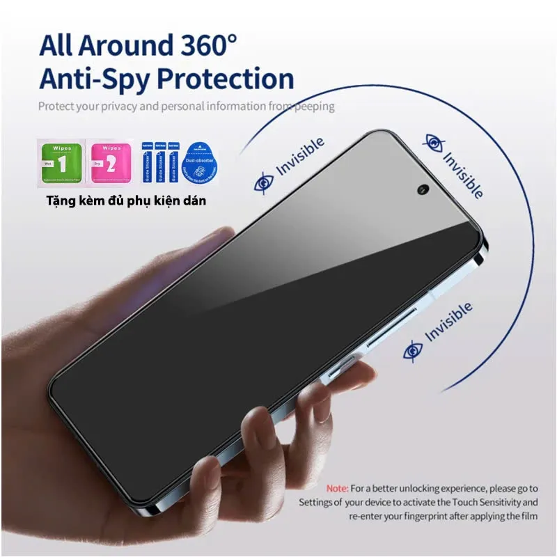 Ảnh Kính cường lực tự dán chống nhìn trộm 360 độ KINGKONG K360 có khung tự dán cho Iphone 11 12 13 14 15 16 Pro Plus Promax 3