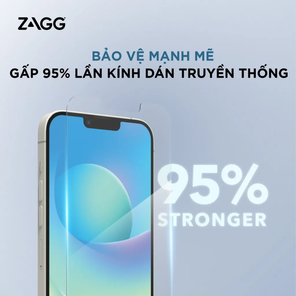 Ảnh Kính Cường Lực ZAGG GLASS, Bảo Vệ Mạnh Mẽ, Hạn Chế Va Đập, Trầy Xước dành cho iPhone X/XS/11Pro/13/14/15/16 1