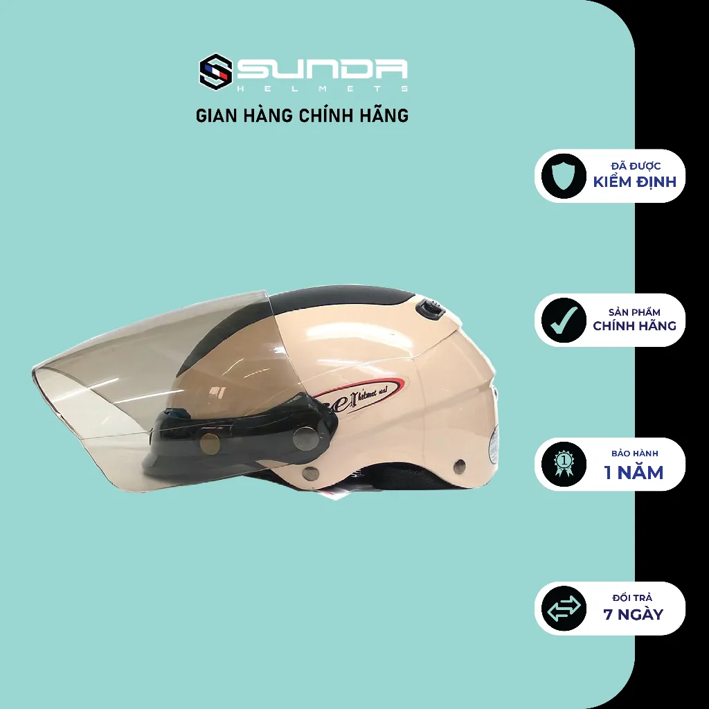 Ảnh Kính dài 3 khuy gắn nón bảo hiểm SUNDA CA-110 - kính dài che hết mặt 2