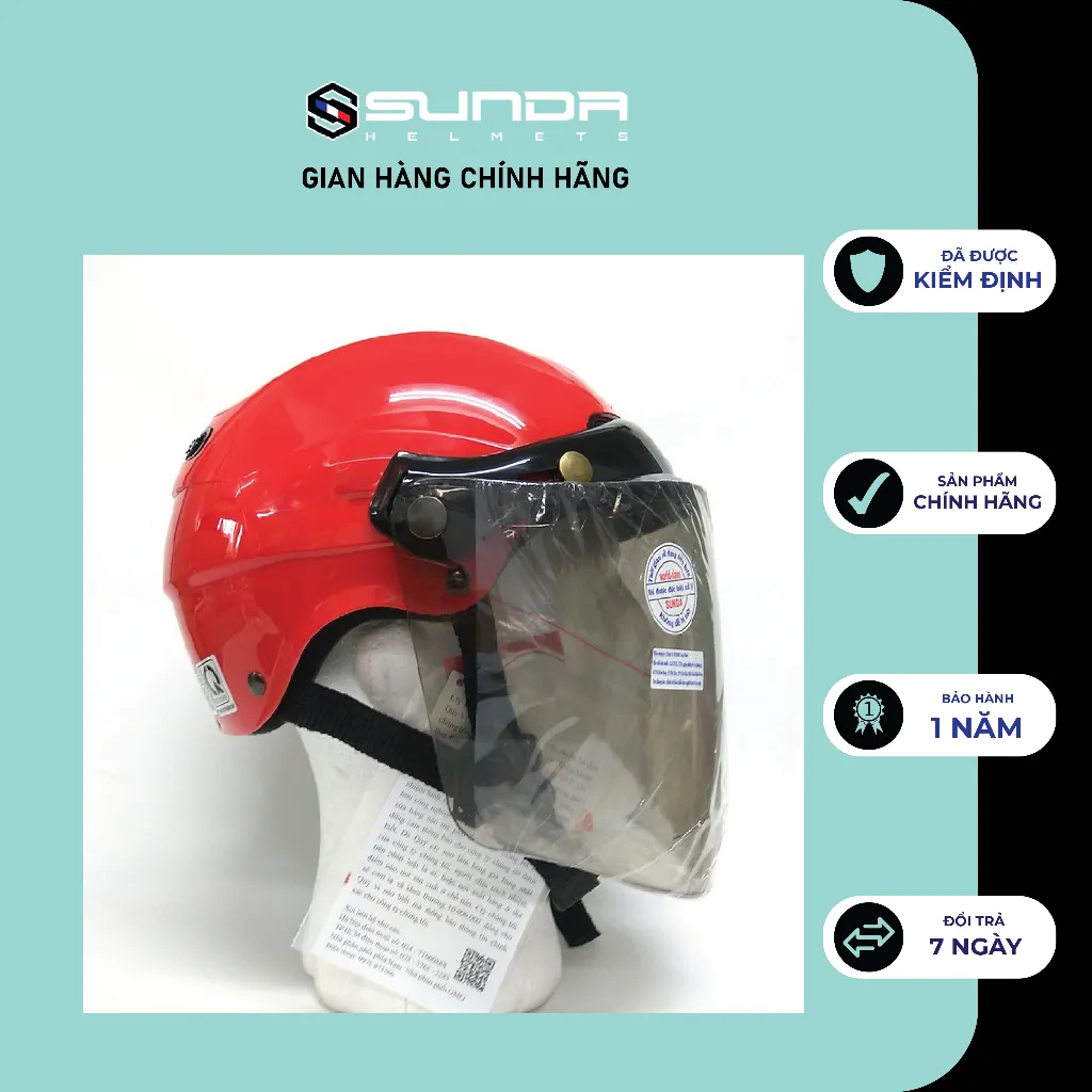Ảnh Kính dài 3 khuy gắn nón bảo hiểm SUNDA CA-110 - kính dài che hết mặt 3