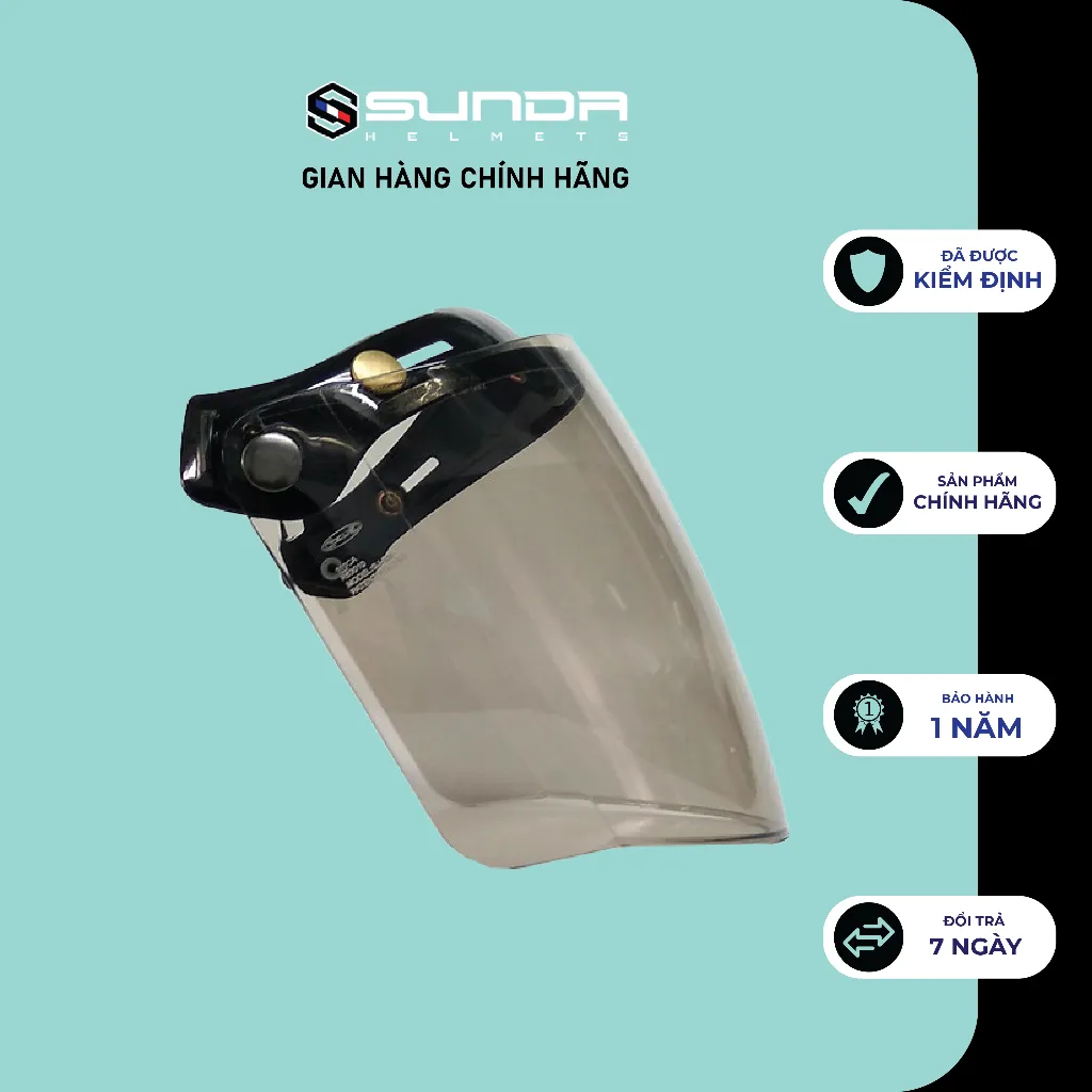 Ảnh Kính dài 3 khuy gắn nón bảo hiểm SUNDA CA-110 - kính dài che hết mặt 4