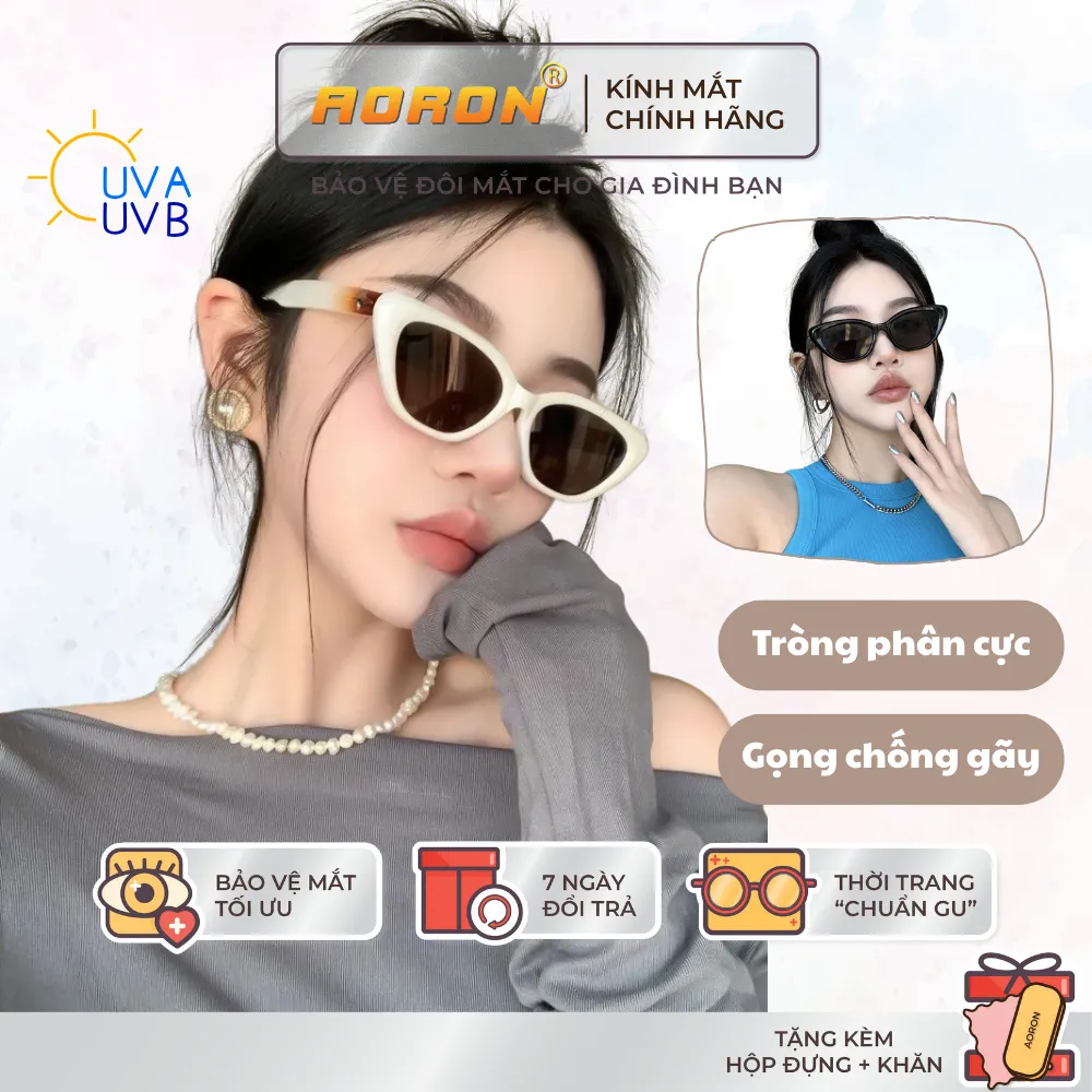 Ảnh Kính Mát Mắt Mèo Phân Cực Trendy AORON Chống Tia Cực Tím Bảo Vệ Mắt Gọng Thời Trang Xu Hướng Nam Nữ 1