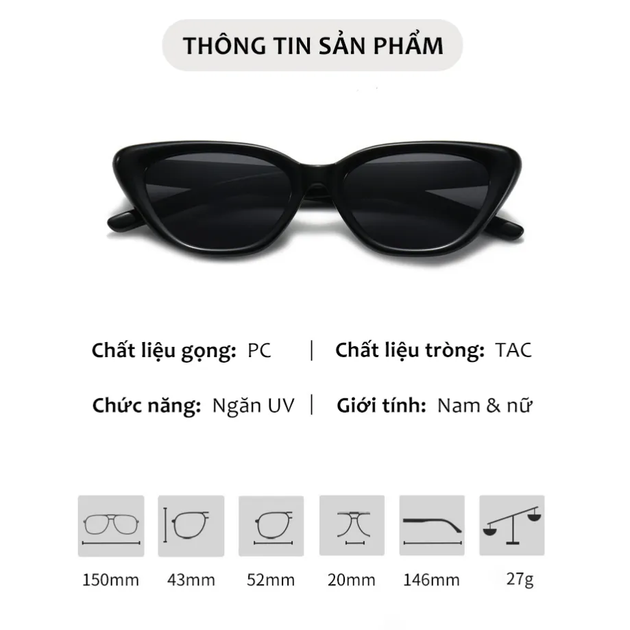 Ảnh Kính Mát Mắt Mèo Phân Cực Trendy AORON Chống Tia Cực Tím Bảo Vệ Mắt Gọng Thời Trang Xu Hướng Nam Nữ 3