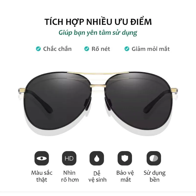 Ảnh Kính Mát Nam Cao Cấp AORON Tròng Mắt Polaroid Chống Chói Lóa Và Tia UV Cực Tím Đẳng Cấp Nam Tính Cực Chất AK124 2