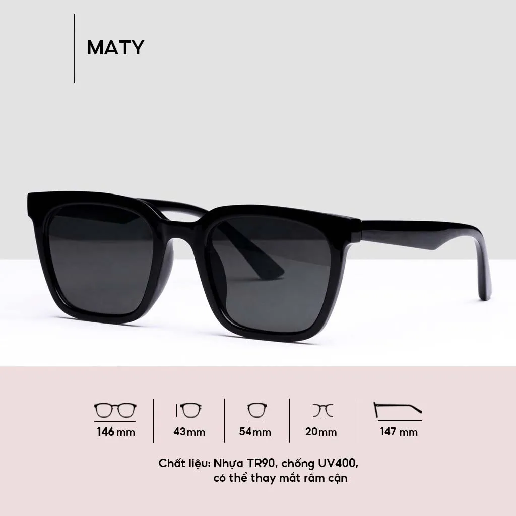 Ảnh Kính mát nam nữ Accede Sarifa mắt vuông chống UV400 nhựa cao cấp thời trang BST Hè Maty 2