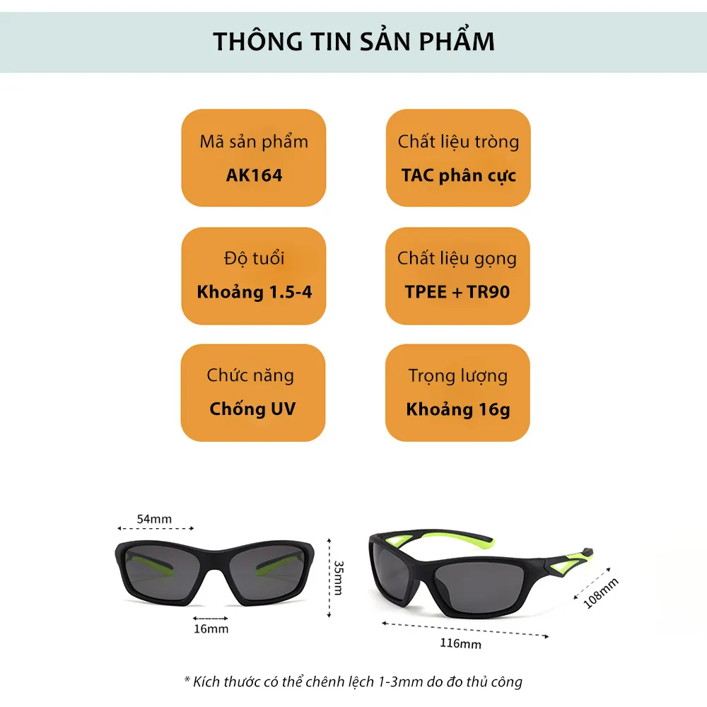 Ảnh Kính Mát Thể Thao Phân Cực Cho Bé Trai Gái AORON Chống Chói Bảo Vệ Mắt Hỗ Trợ Các Hoạt Động Thể Thao Ngoài Trời AK164 2