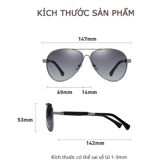 Ảnh Kính Mát Thời Trang Nam AORON Mắt Đổi Màu Râm Mát Phân Cực Đi Ngày Và Đêm Chống Tia UV - AK049 2