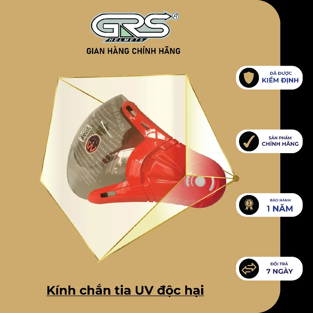 Ảnh Kính thay thế mũ bảo hiểm nửa đầu GRS 2