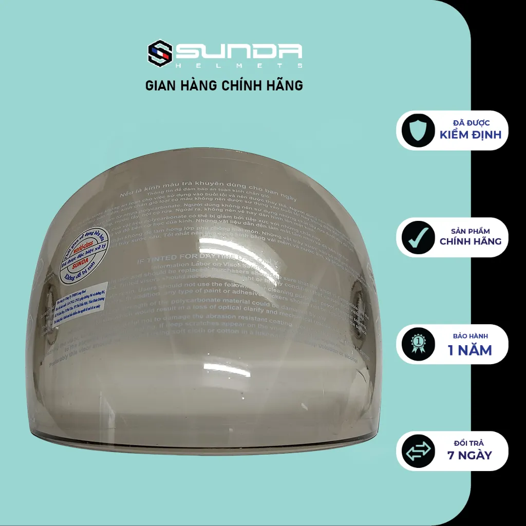 Ảnh Kính thay thế nón bảo hiểm SUNDA 617 - kính màu trà 4