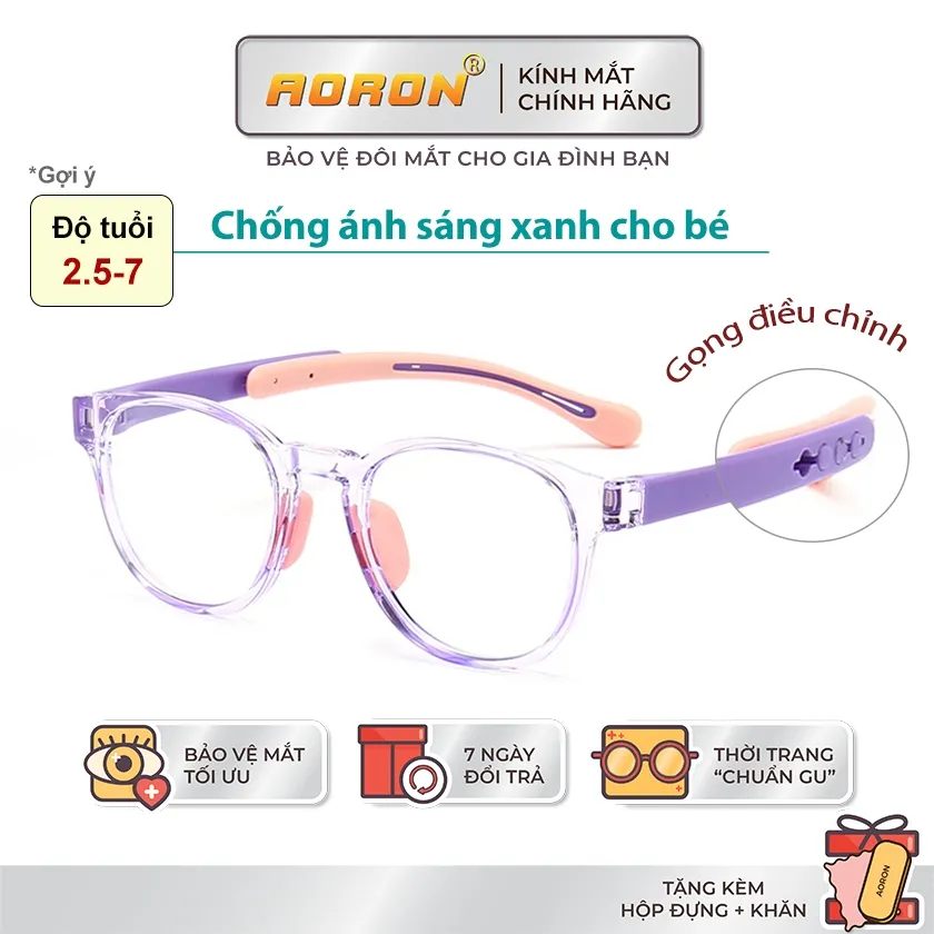 Ảnh Kính Trẻ Em Chống Ánh Sáng Xanh Và Tia UV Cho Bé Học Trên Mạng Gọng TR Siêu Bền Dáng Oval Cho Bé Từ 3-8 Tuổi AK150 1