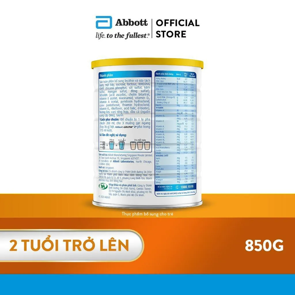 Ảnh [KOL LIVE] Sữa bột Abbott Grow 2+ 850g 1