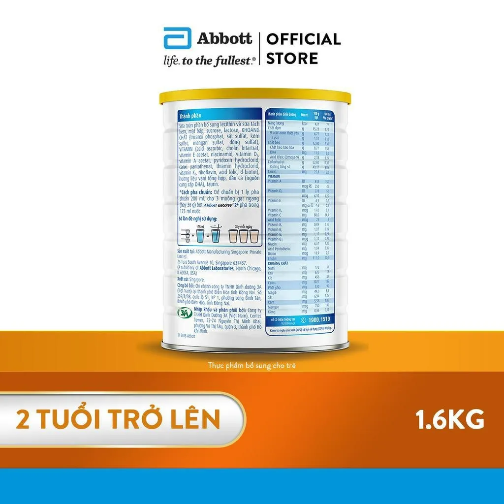 Ảnh [KOL LIVE] Sữa bột Abbott Grow 2+ 1.6kg 1
