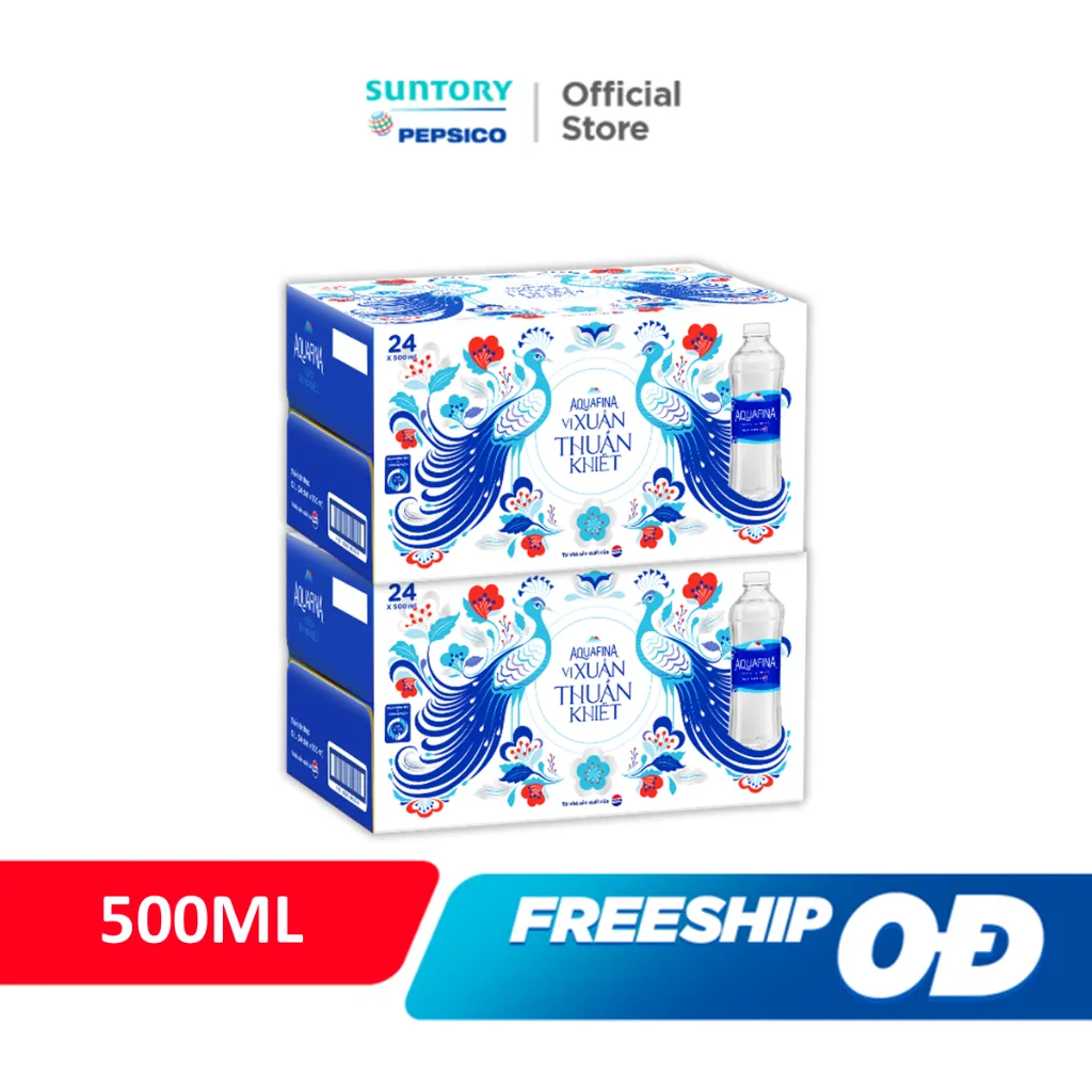 Ảnh [KOL]Combo 2 Thùng Nước tinh khiết Aquafina (500ml/chai) 1
