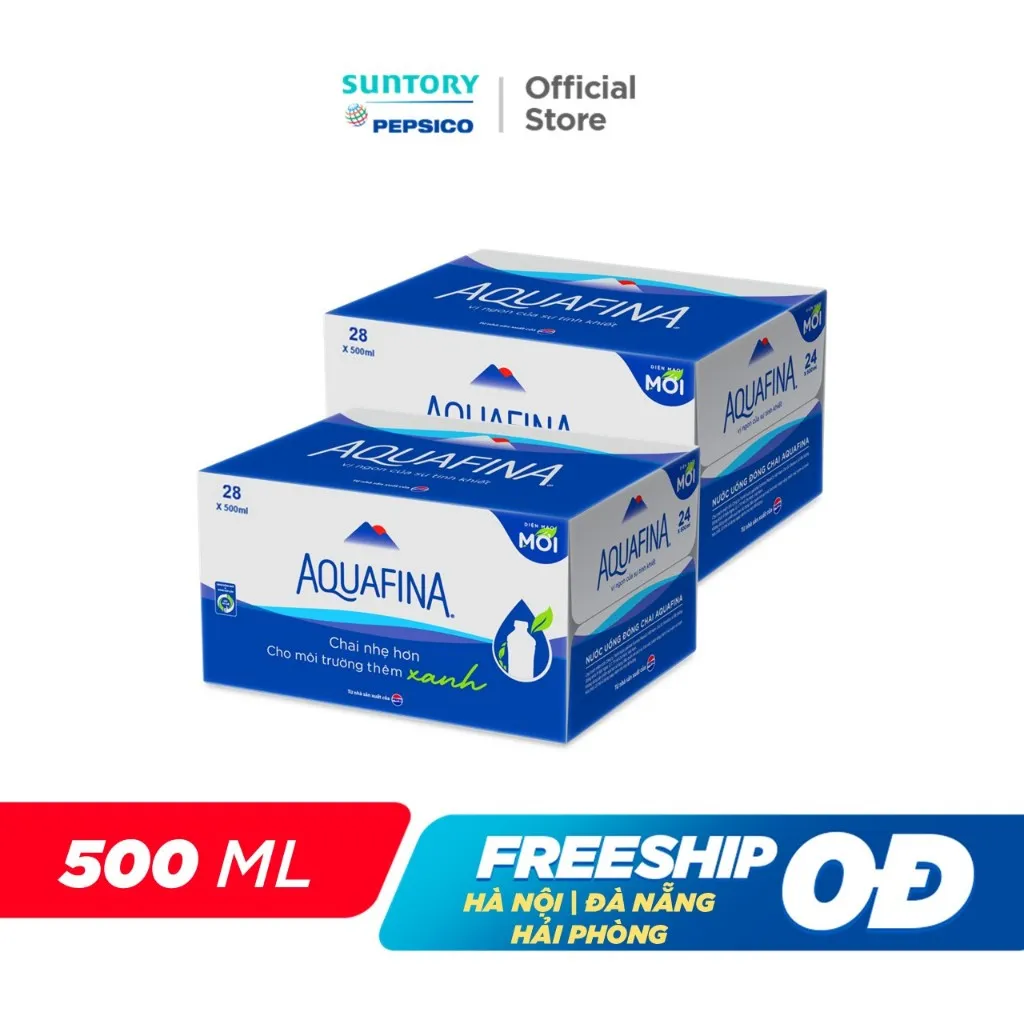 Ảnh [KOL]Combo 2 Thùng Nước tinh khiết Aquafina (500ml/chai) 2