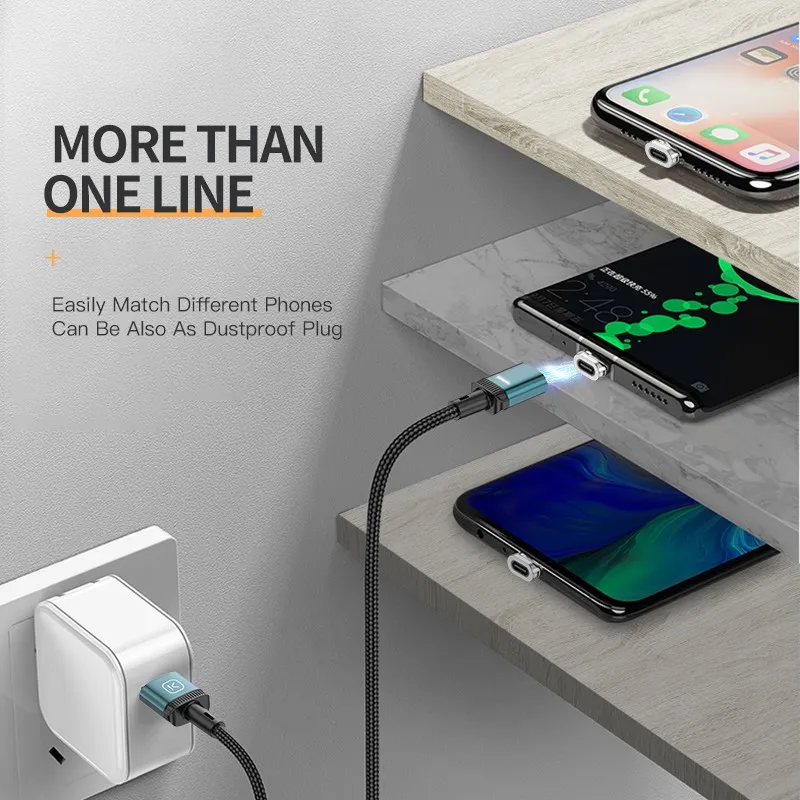 Ảnh Kuulaa Cáp Từ Tính 3 Trong 1 Loại C USB C 3A Sạc Nhanh Cho Điện Thoại Thông Minh Cáp Micro Lightning Cho iPhone Android 2