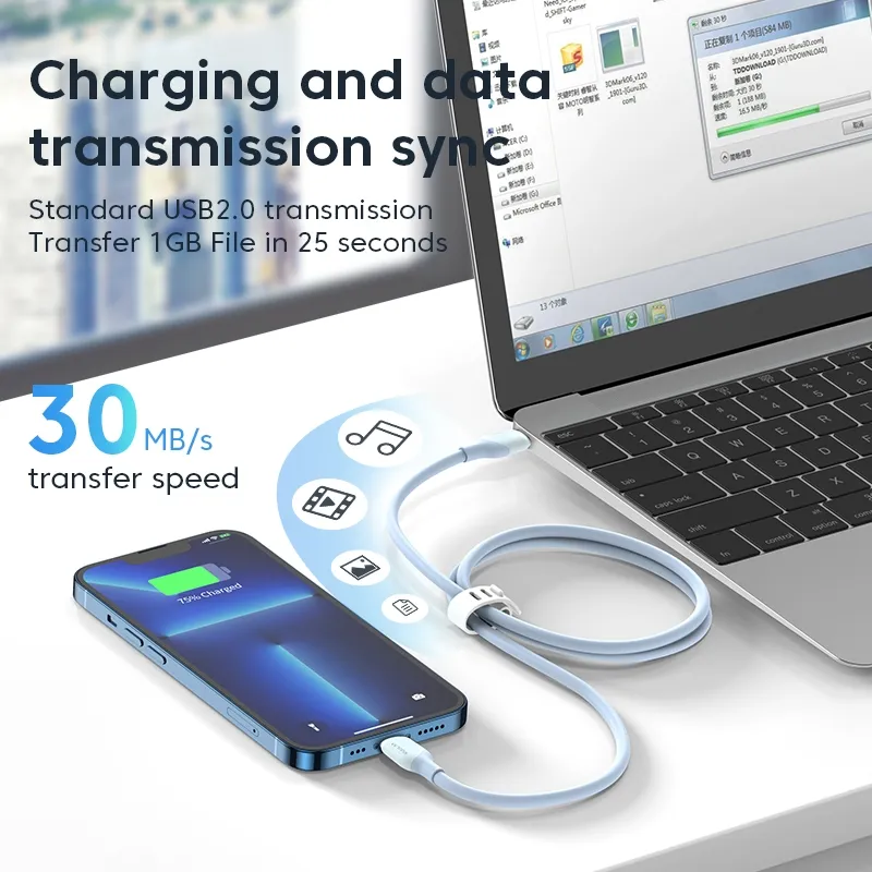 Ảnh KUULAA MFI 30W Type C-LCable Series Fast Charging USB 20W Type-C PD Cable Data Cord USB Wire Cord  for apple 3