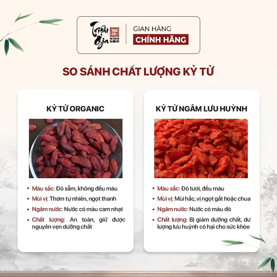 Ảnh Kỷ tử đỏ organic sấy khô Triệu Gia cao cấp giúp cải thiện thị lực, đẹp da, đảm bảo an toàn vệ gói 50g sinh thực phẩm 2