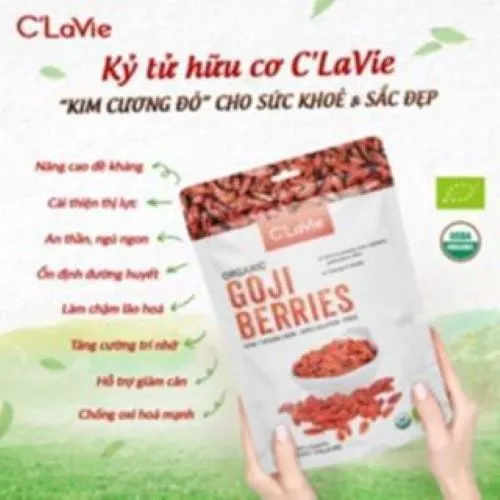 Ảnh Kỷ tử hữu cơ C'LaVie gói lẻ 34g - không biến đổi gen nhập chính hãng 2