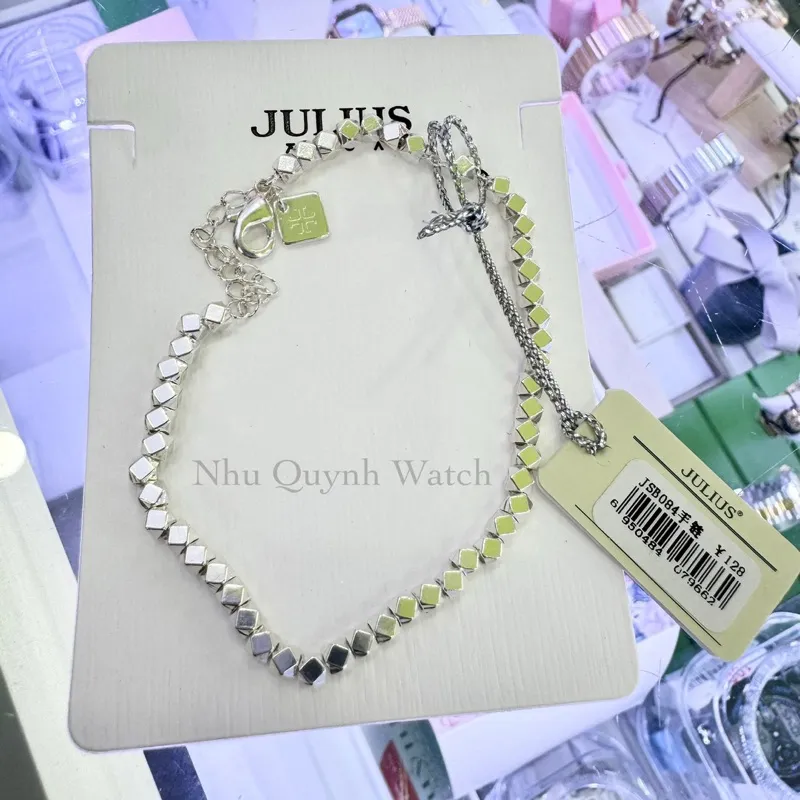 Ảnh Lắc tay Julius Cao cấp Hàn Quốc JSB084 (màu Bạc) hạt giác cạnh lấp lánh 4