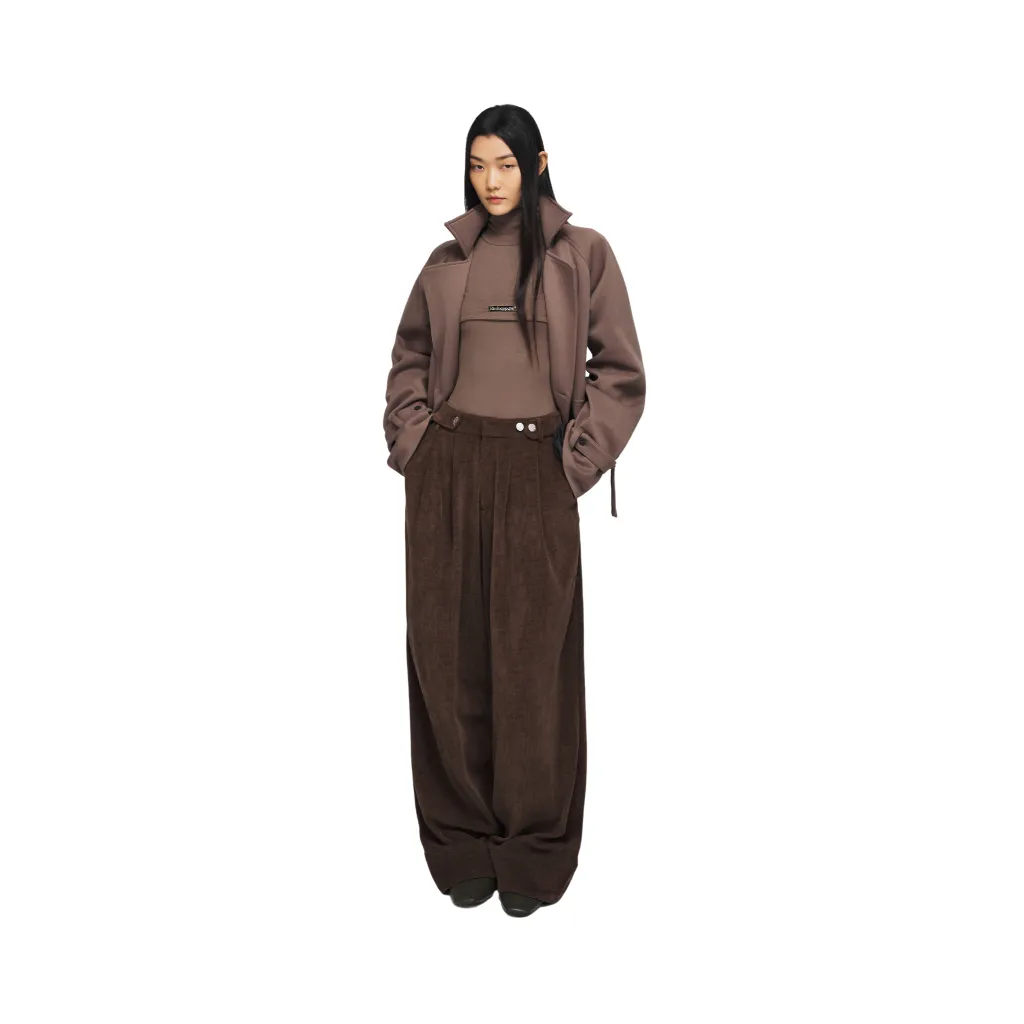 Ảnh làminapparel - CORDUROY BUTTON TROUSERS 4