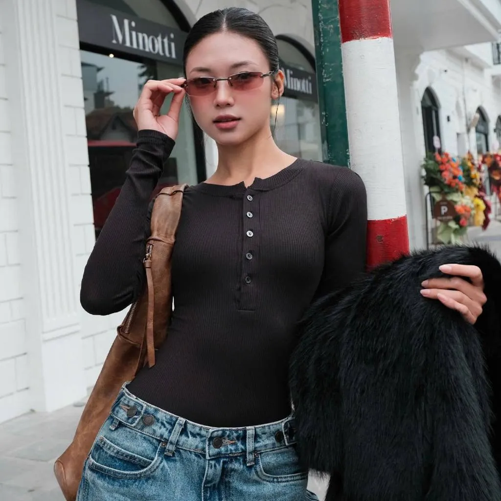 Ảnh làminapparel - LONG SLEEVE BUTTON UP BODYSUIT 4