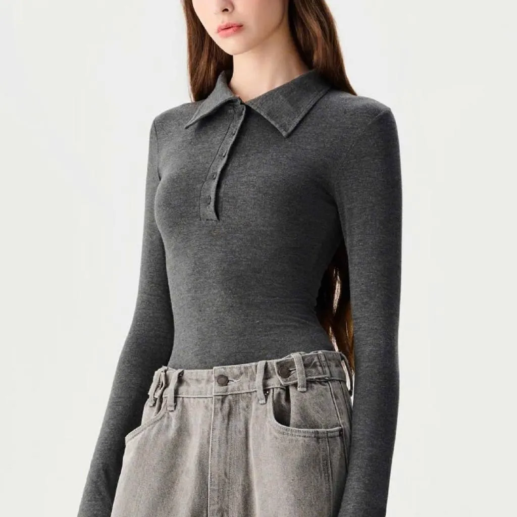 Ảnh làminapparel - LONG SLEEVE POLO BODYSUIT 2
